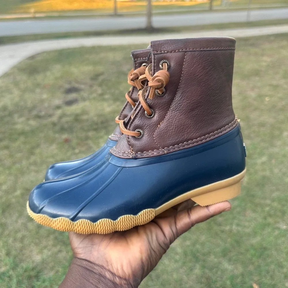 Sperry Topsider Saltwater Duck Boots Little Kids Size‎ 1M Blue Brown